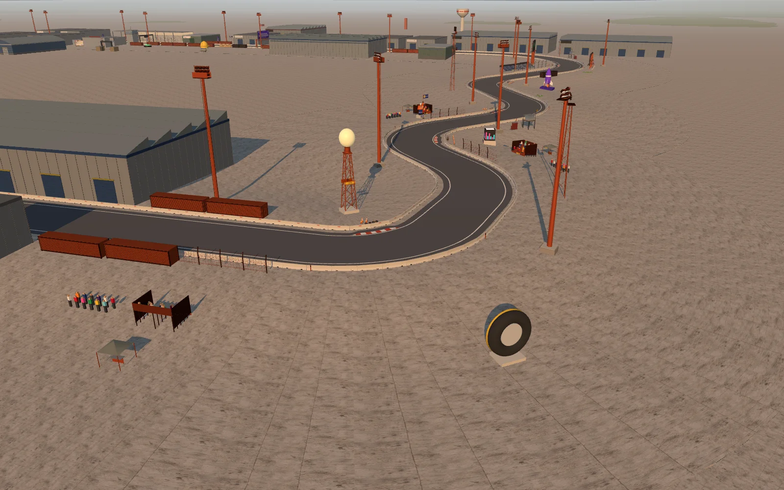 Tracciato da drift tra capannoni industriali